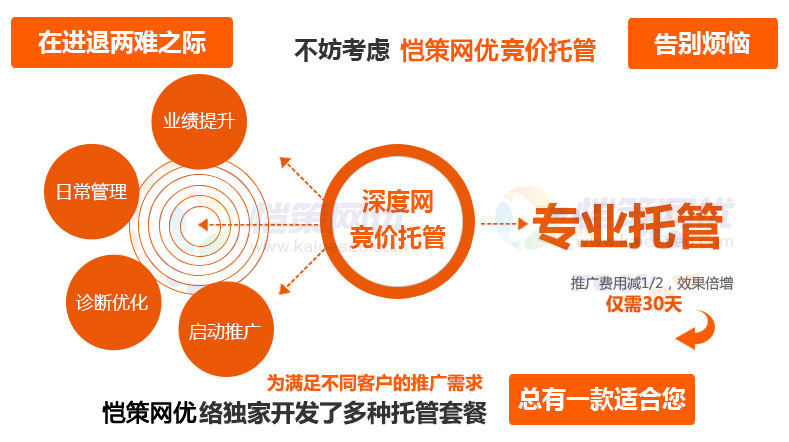 恺策网优专业竞价账户托管解决中小型企业竞价推广效果不佳问题